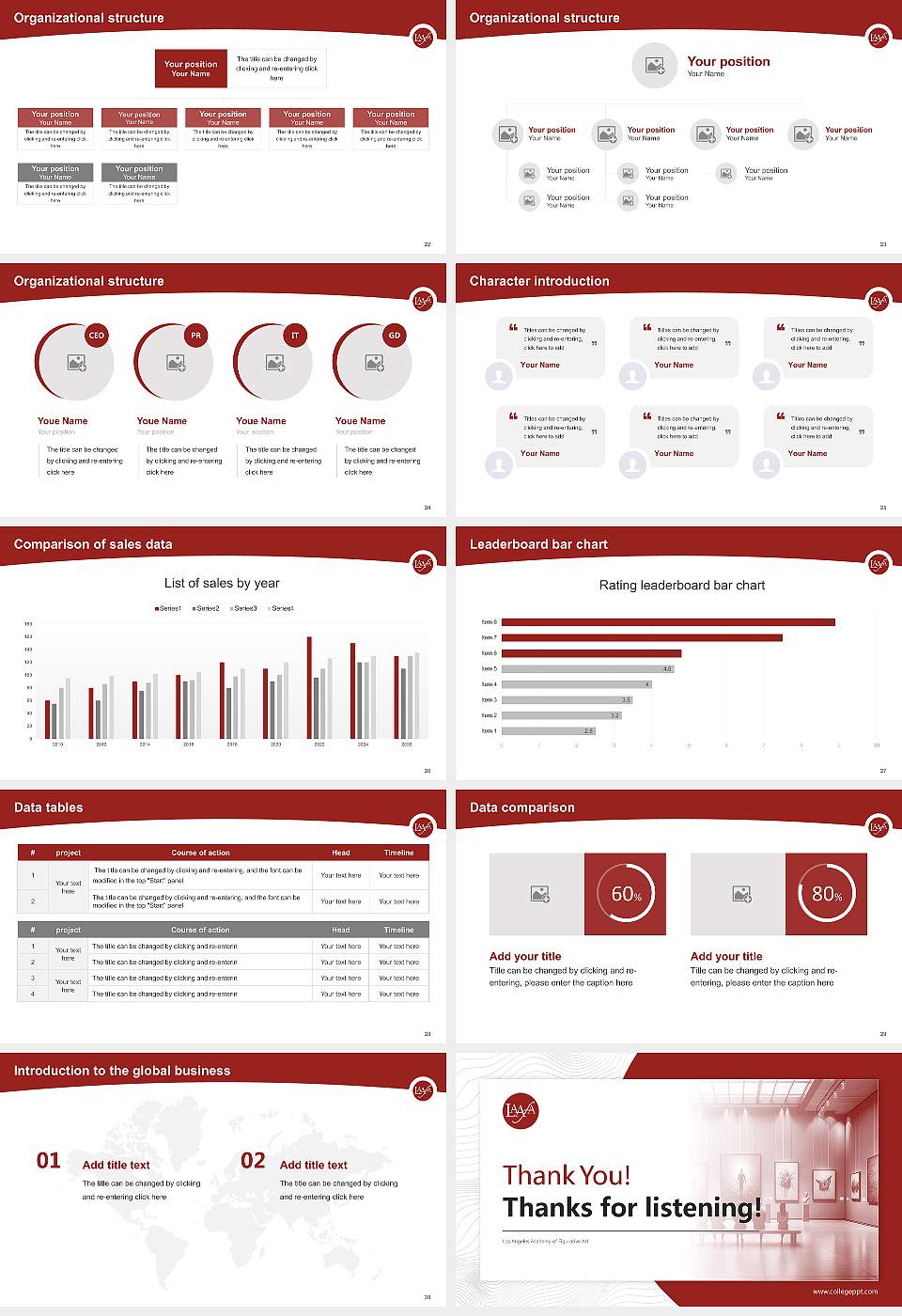 Los Angeles Academy of Figurative Art Academic Presentation/Research Findings Report PPT Template16:9 ratio PPT effect preview image4