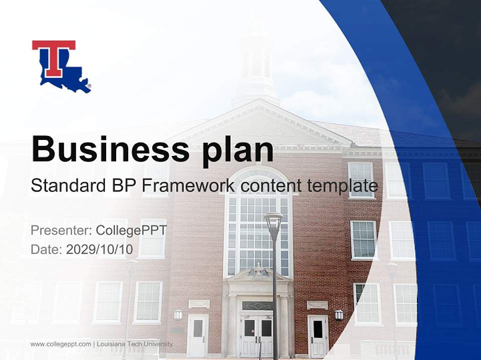 Louisiana Tech University Competition/Entrepreneurship Contest PPT Template4:3 ratio PPT effect preview image9