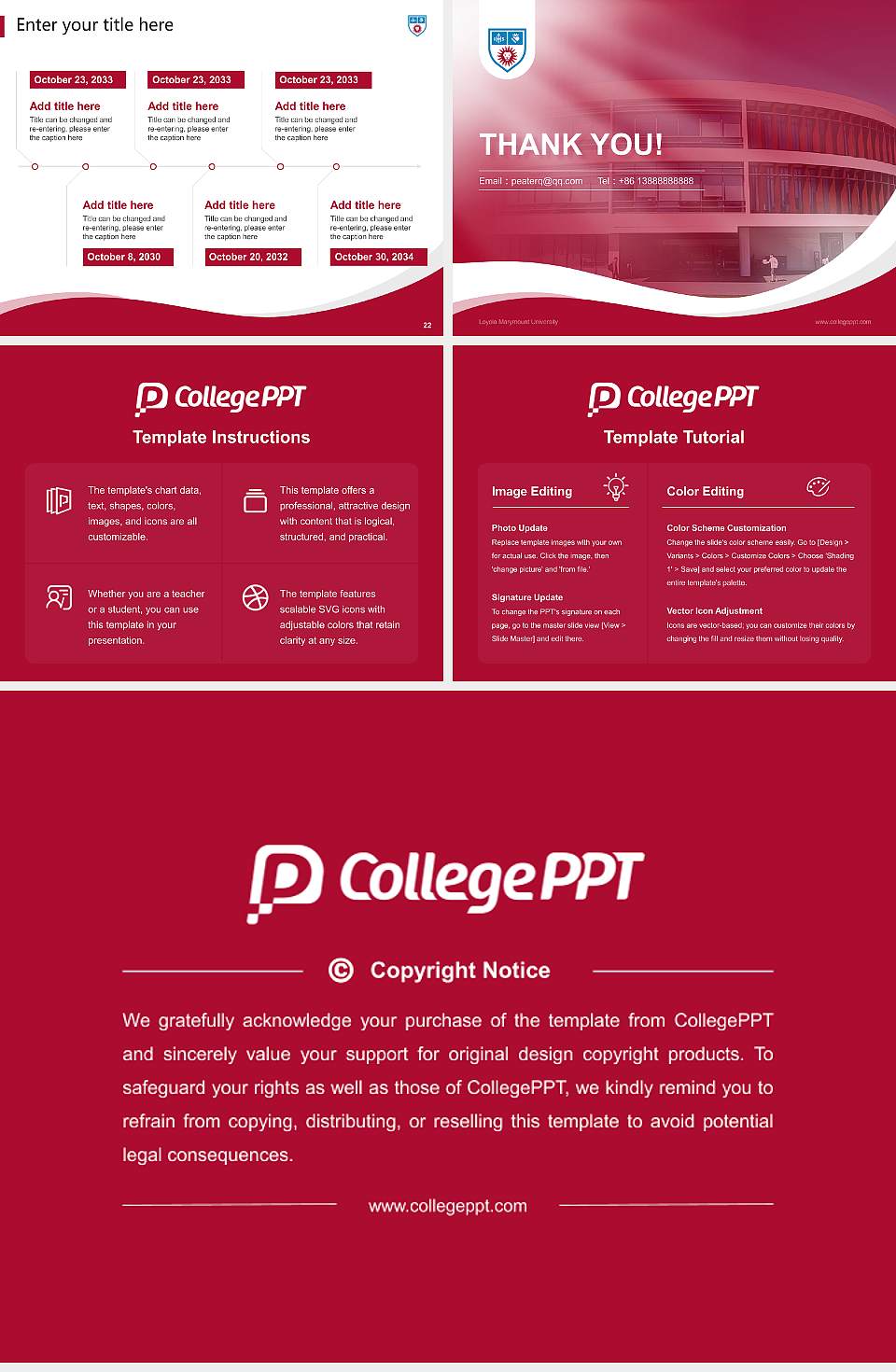 Loyola Marymount University Lecture Sharing and Networking Event PPT Template4:3 ratio PPT effect preview image4