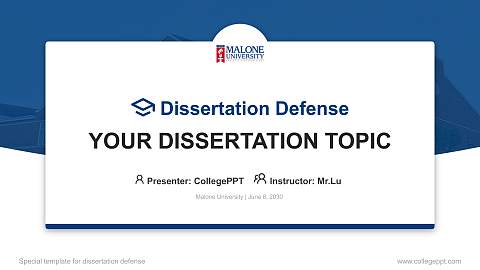 Malone University Graduation Thesis Defense PPT Template