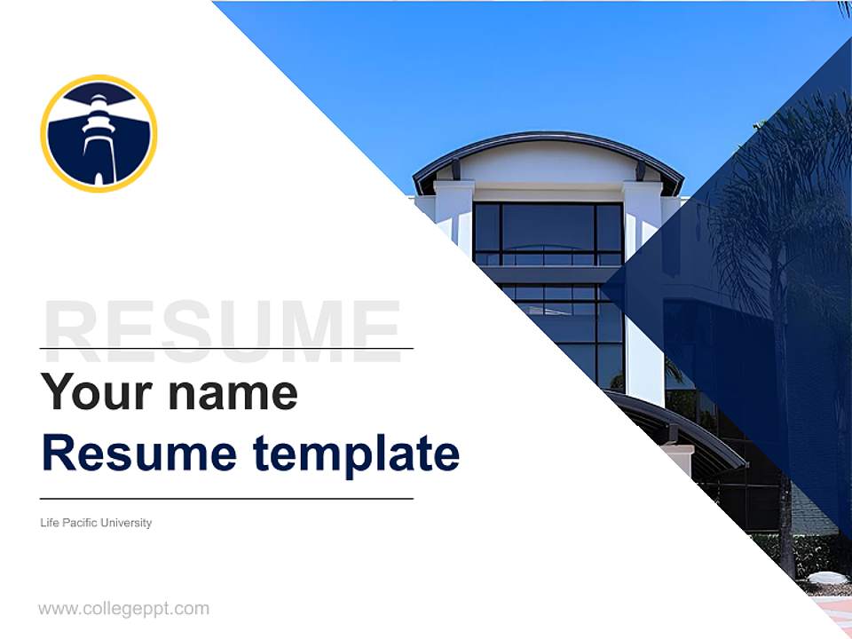 Life Pacific University Resume PPT Template4:3 ratio PPT effect preview image5