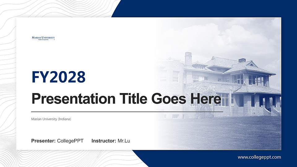 Marian University (Indiana) Academic Presentation/Research Findings Report PPT Template16:9 ratio PPT effect preview image