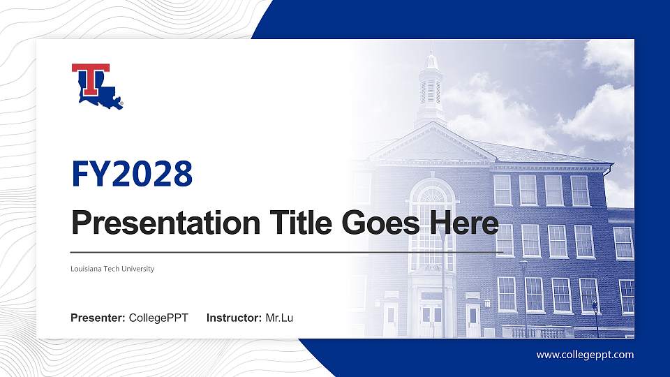 Louisiana Tech University Academic Presentation/Research Findings Report PPT Template16:9 ratio PPT effect preview image