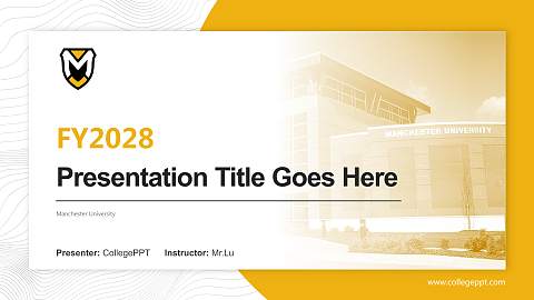 Manchester University Academic Presentation/Research Findings Report PPT Template