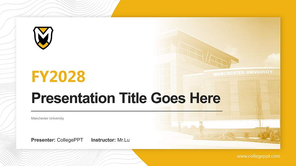 Manchester University Academic Presentation/Research Findings Report PPT Template16:9 ratio PPT effect preview image