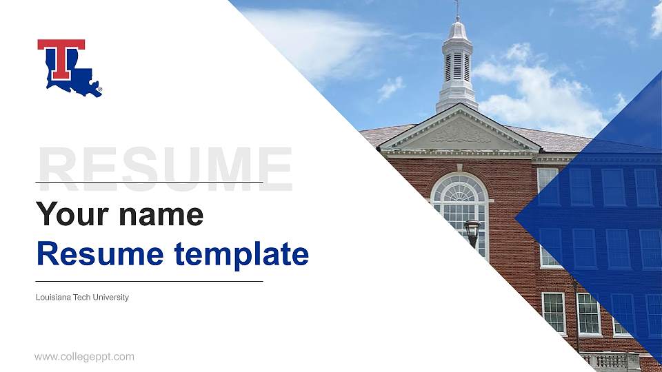 Louisiana Tech University Resume PPT Template16:9 ratio PPT effect preview image