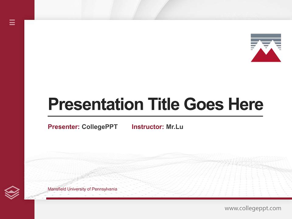 Mansfield University of Pennsylvania Thesis Proposal/Graduation Defense PPT Template4:3 ratio PPT effect preview image5