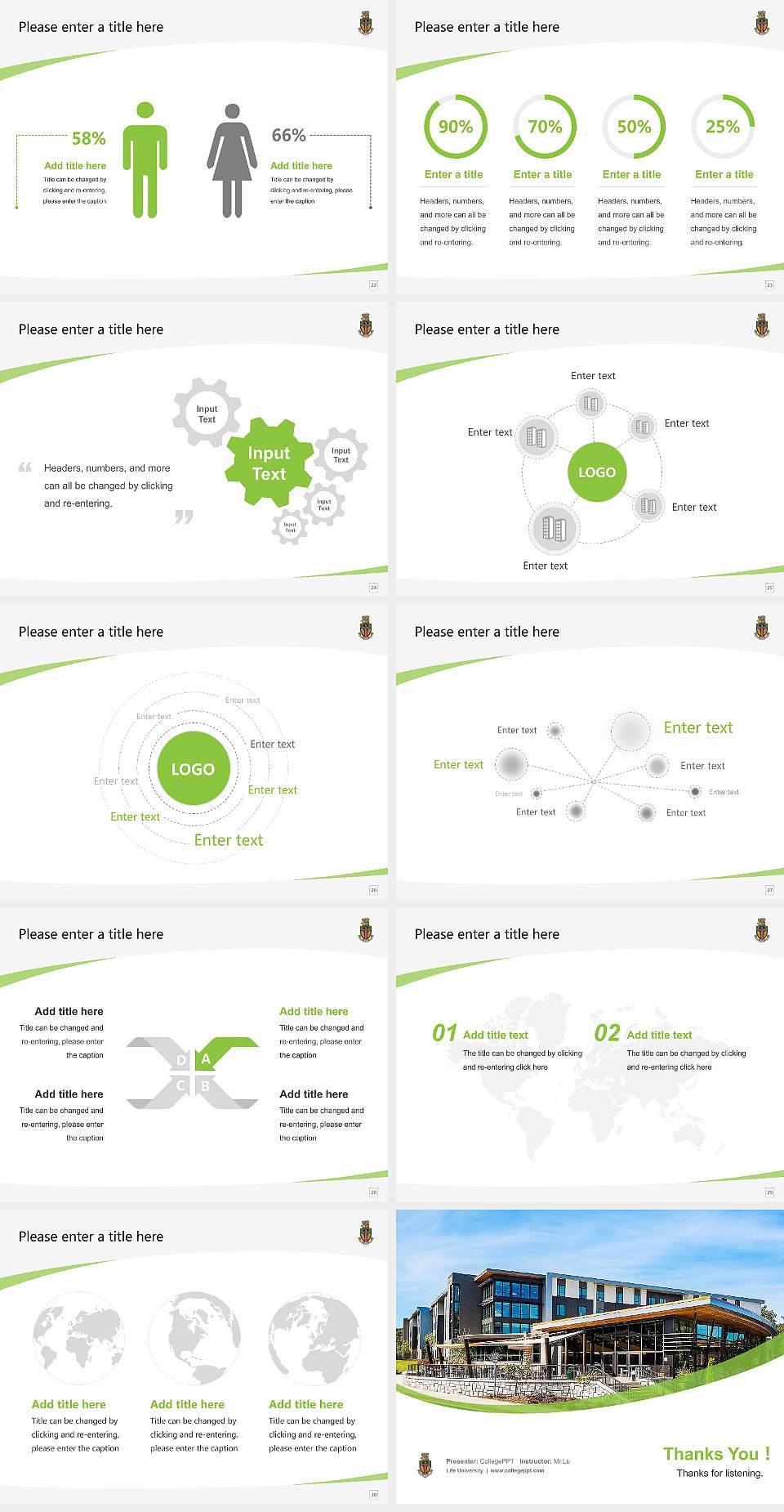 Life University Course/Courseware Creation PPT Template4:3 ratio PPT effect preview image4