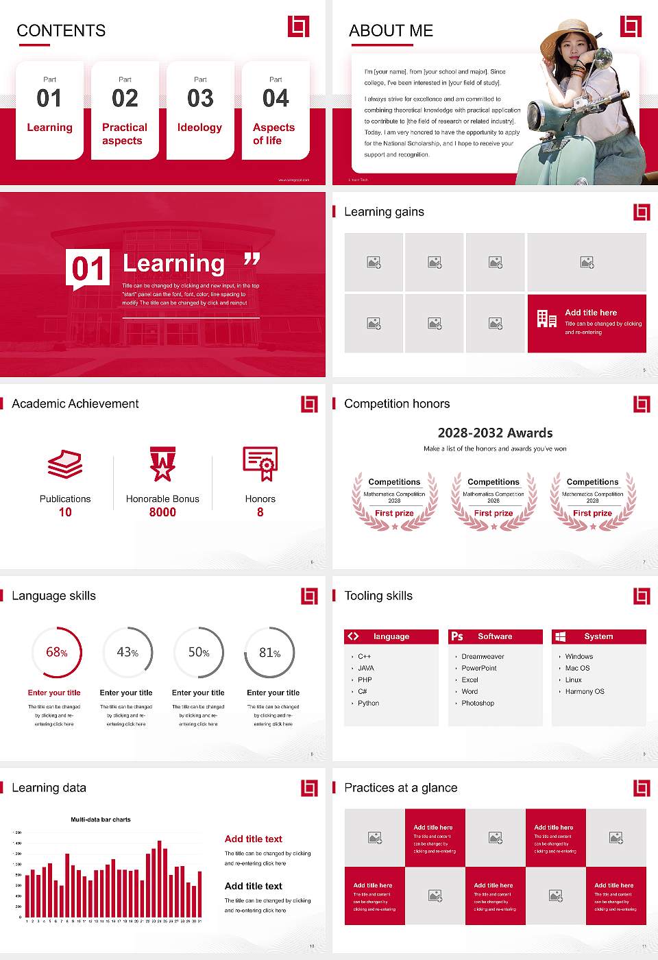 Lincoln Tech National Scholarship Defense PPT Template16:9 ratio PPT effect preview image2
