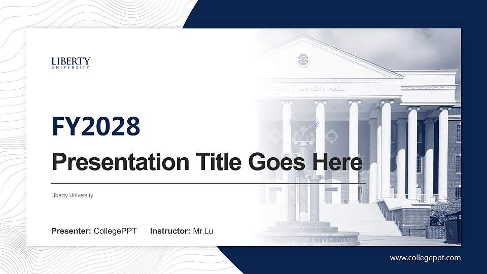 Liberty University Academic Presentation/Research Findings Report PPT Template16:9 ratio PPT effect preview image