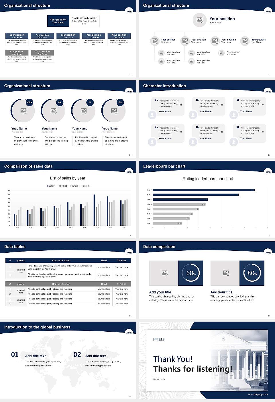 Liberty University Academic Presentation/Research Findings Report PPT Template16:9 ratio PPT effect preview image4