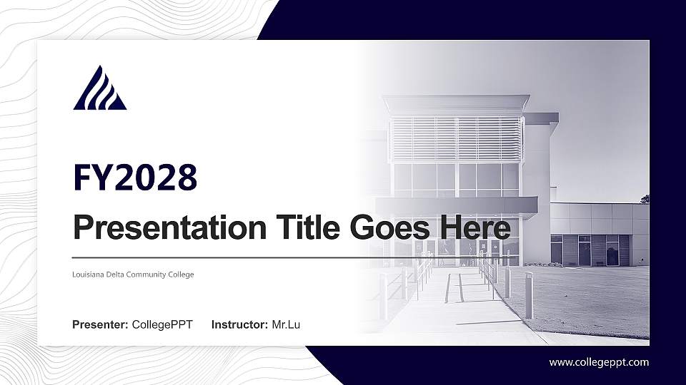 Louisiana Delta Community College Academic Presentation/Research Findings Report PPT Template16:9 ratio PPT effect preview image