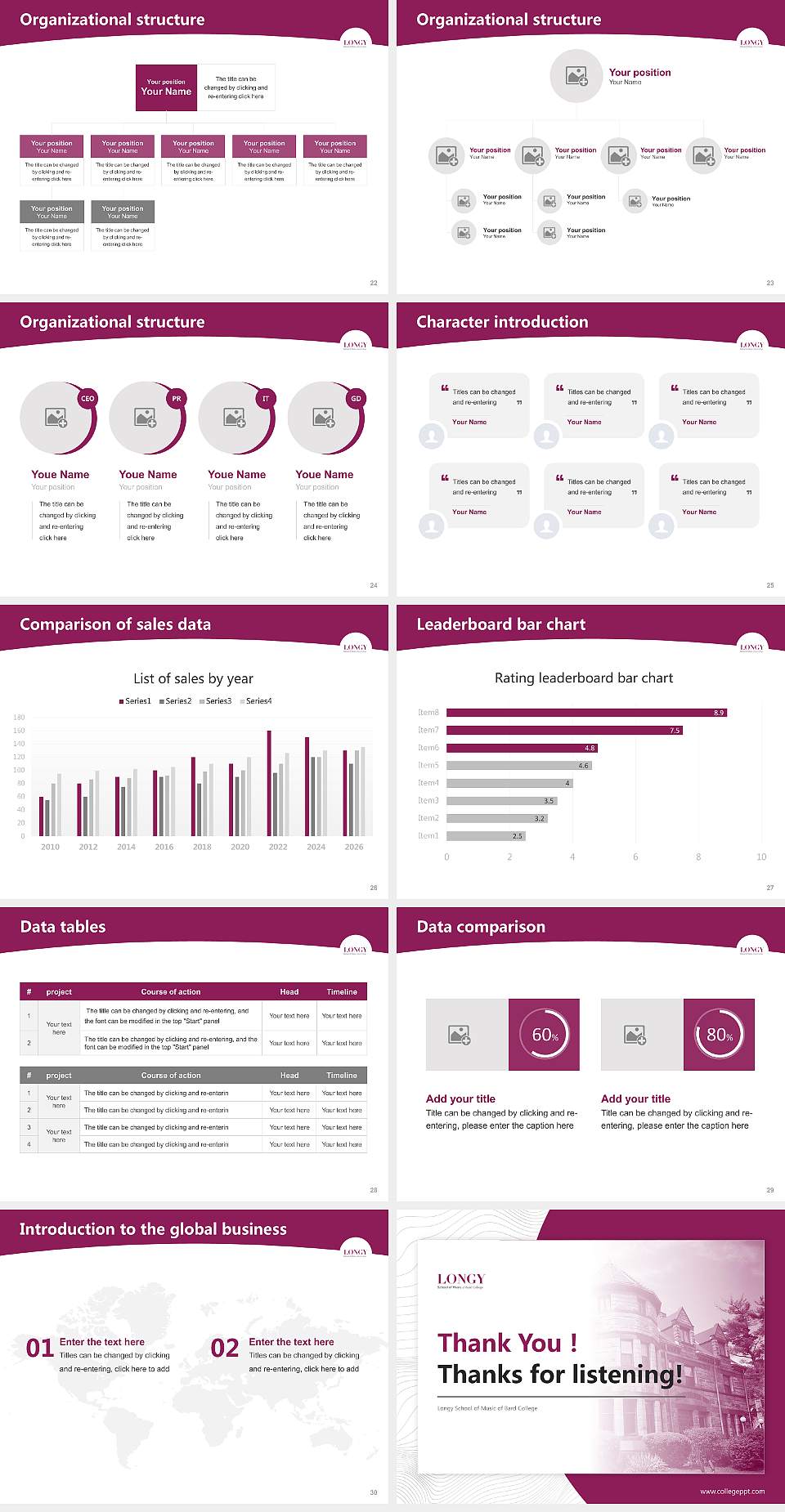 Longy School of Music of Bard College Academic Presentation/Research Findings Report PPT Template4:3 ratio PPT effect preview image4