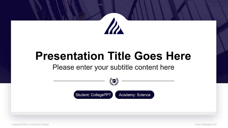 Louisiana Delta Community College National Scholarship Defense PPT Template16:9 ratio PPT effect preview image1