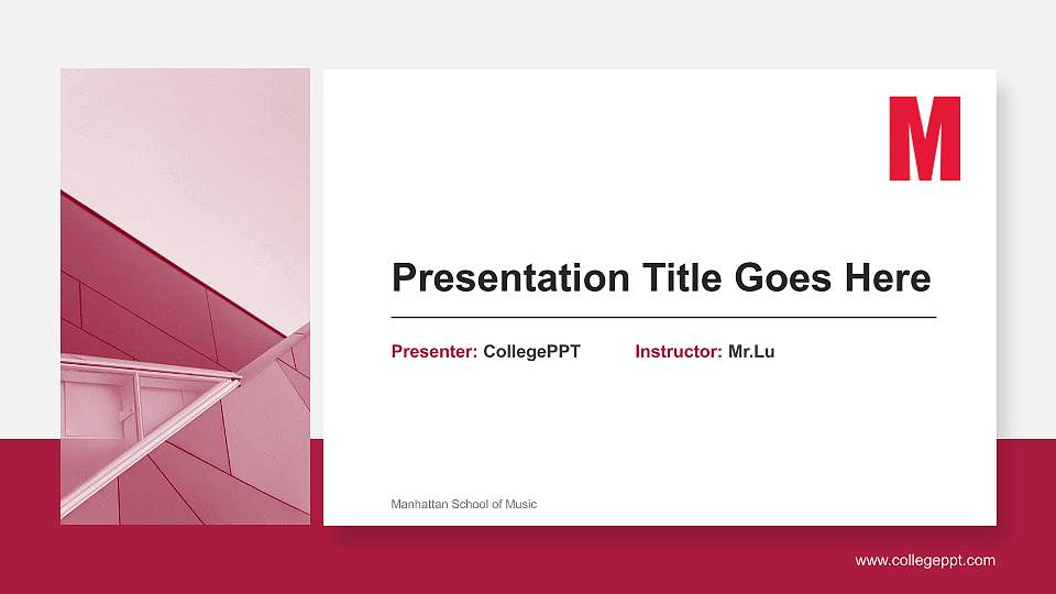 Manhattan School of Music General Purpose PPT Template16:9 ratio PPT effect preview image