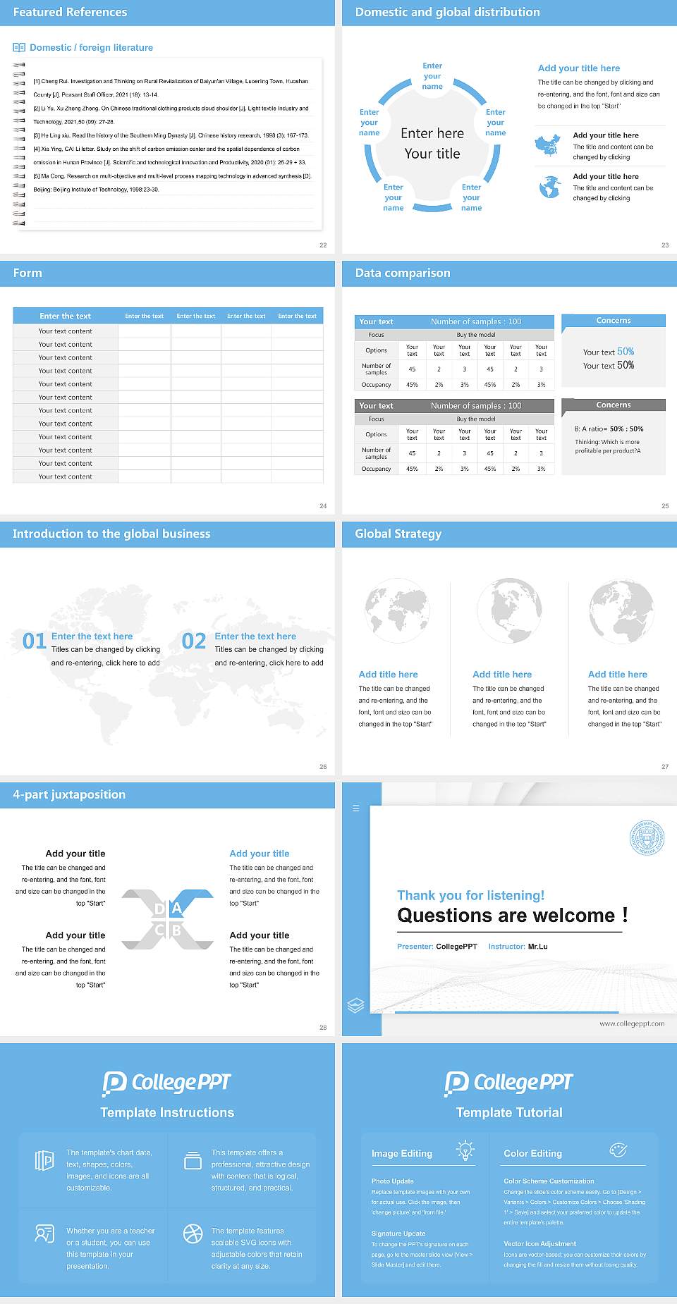 Long Island University Thesis Proposal/Graduation Defense PPT Template4:3 ratio PPT effect preview image4