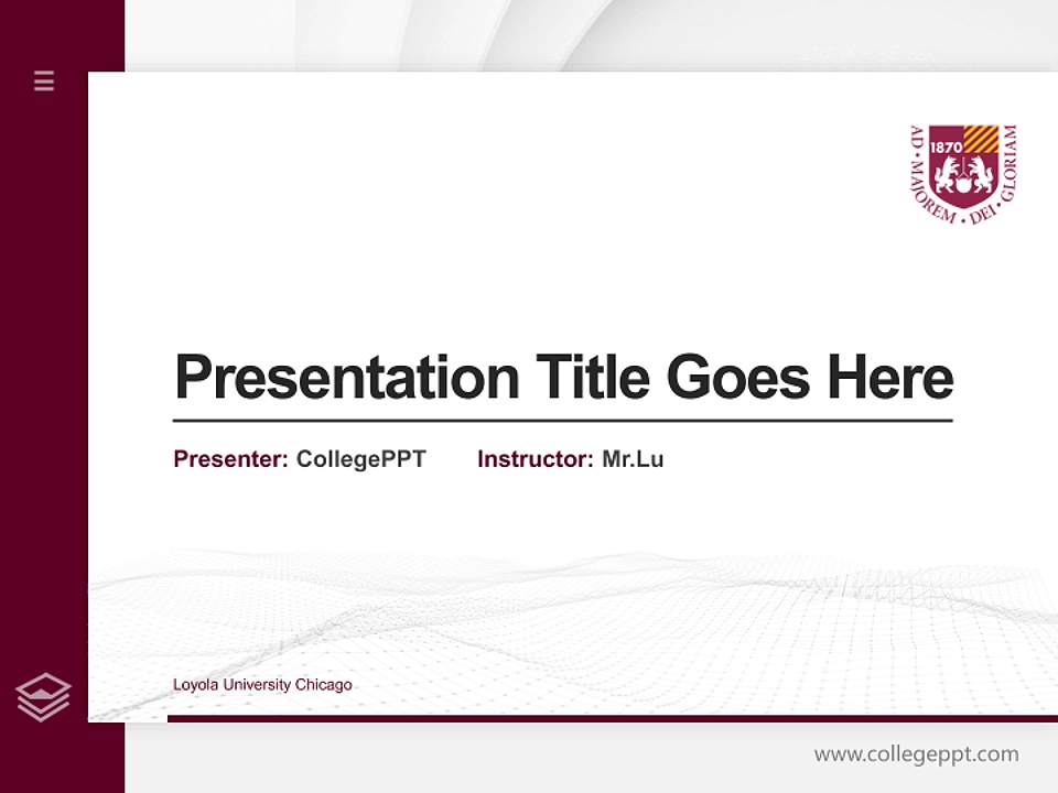 Loyola University Chicago Thesis Proposal/Graduation Defense PPT Template4:3 ratio PPT effect preview image5