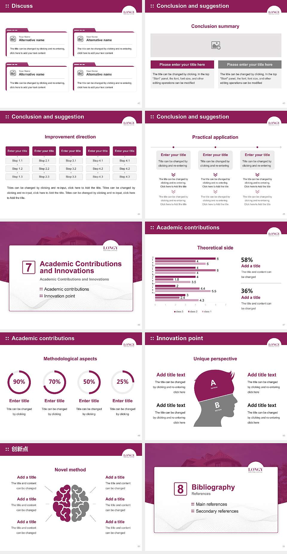 Longy School of Music of Bard College Graduation Thesis Defense PPT Template4:3 ratio PPT effect preview image6