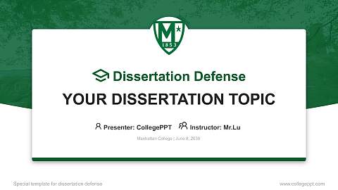 Manhattan College Graduation Thesis Defense PPT Template
