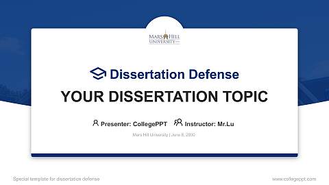Mars Hill University Graduation Thesis Defense PPT Template