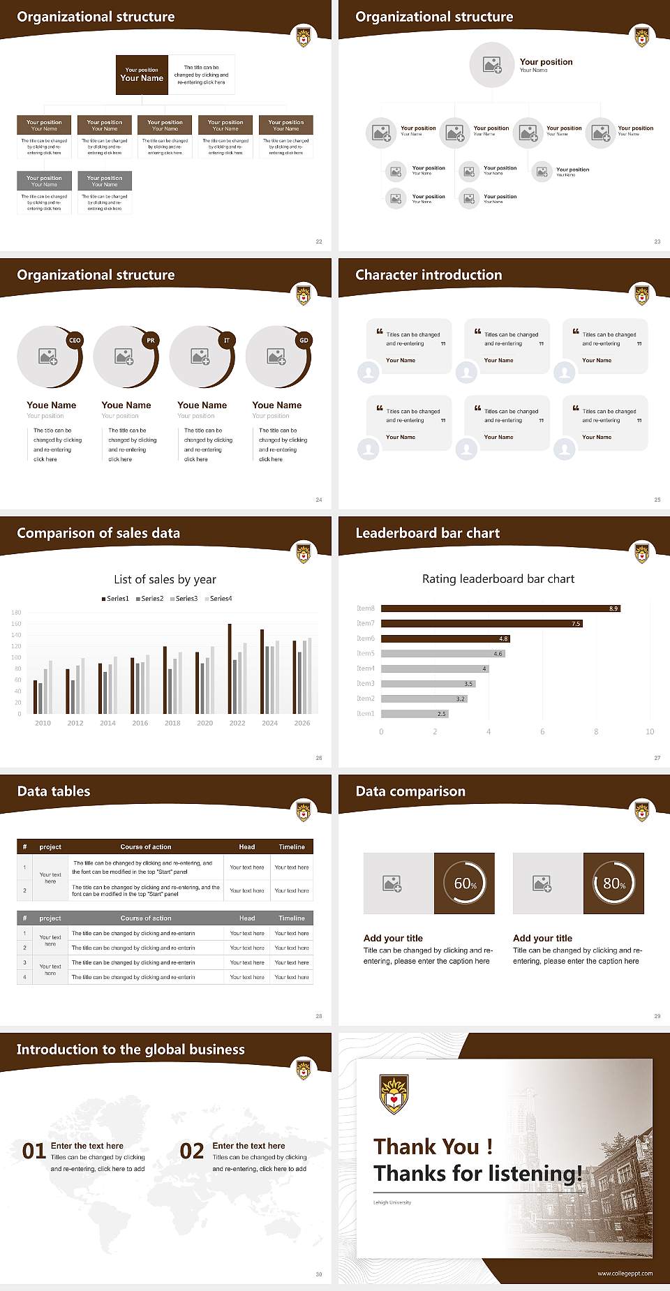 Lehigh University Academic Presentation/Research Findings Report PPT Template4:3 ratio PPT effect preview image4
