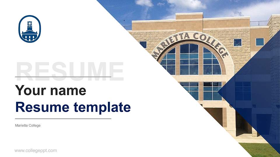 Marietta College Resume PPT Template16:9 ratio PPT effect preview image