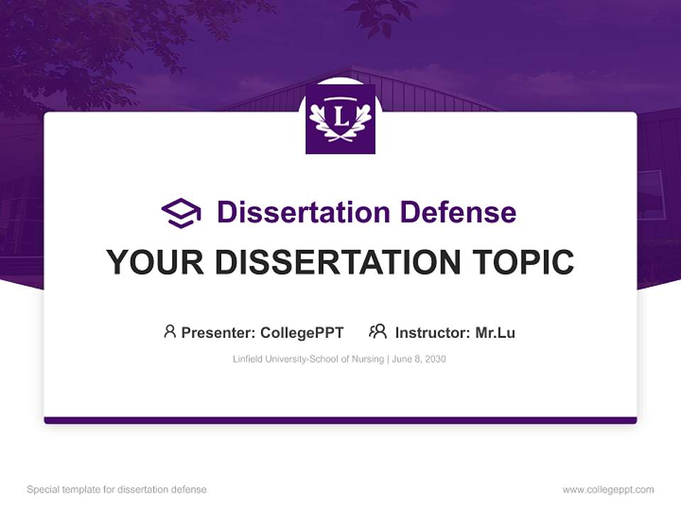 Linfield University-School of Nursing Graduation Thesis Defense PPT Template4:3 ratio PPT effect preview image7