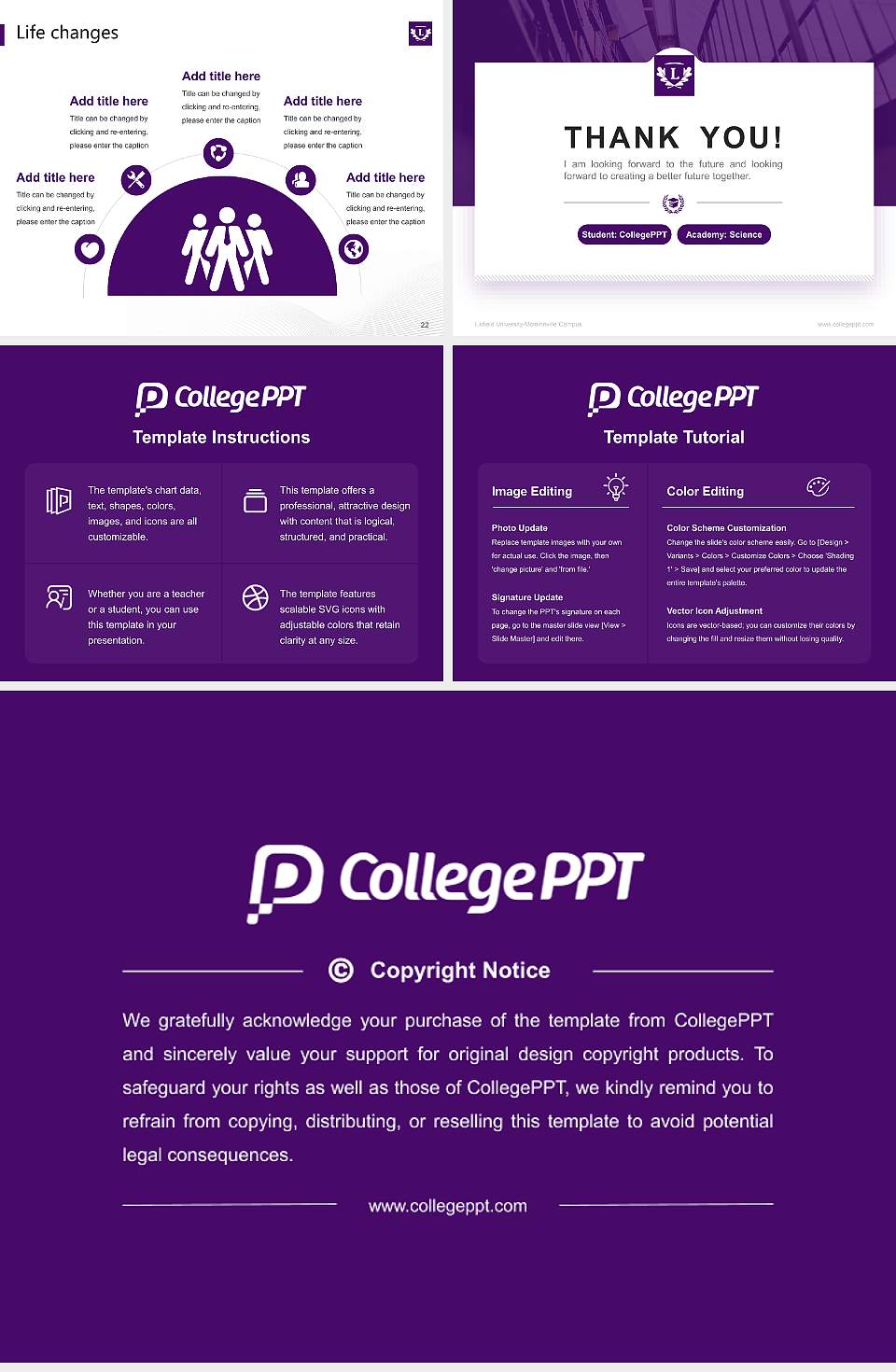 Linfield University-Mcminnville Campus National Scholarship Defense PPT Template4:3 ratio PPT effect preview image4