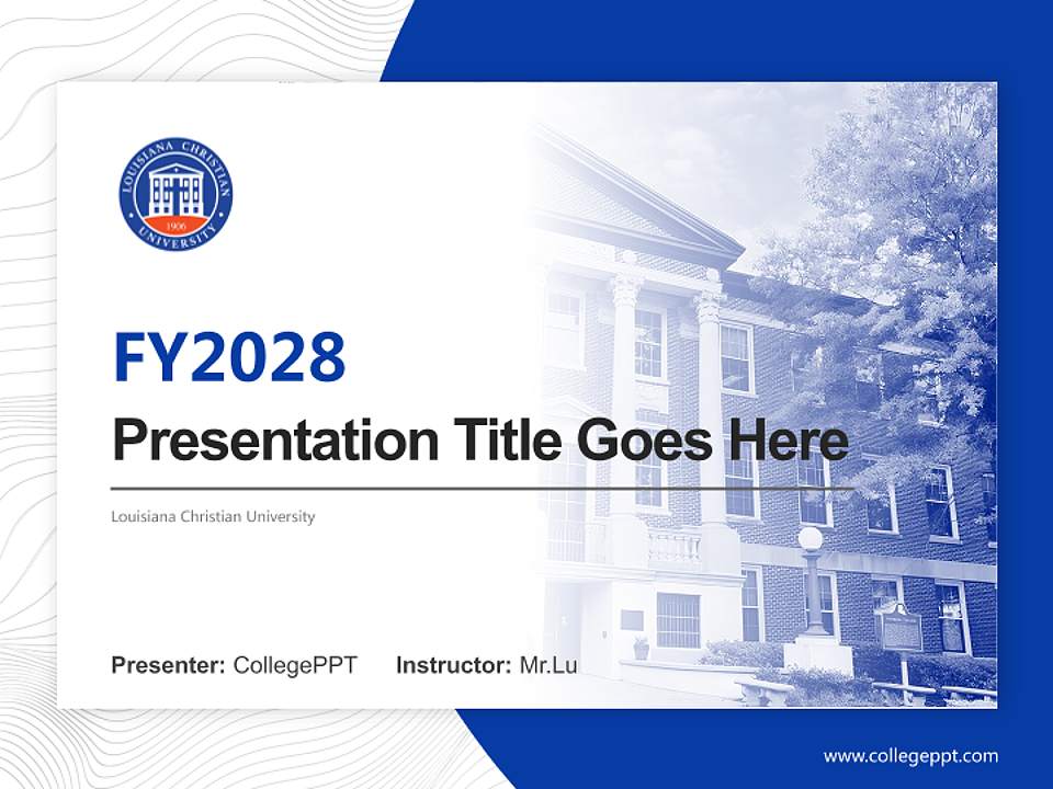 Louisiana Christian University Academic Presentation/Research Findings Report PPT Template4:3 ratio PPT effect preview image5