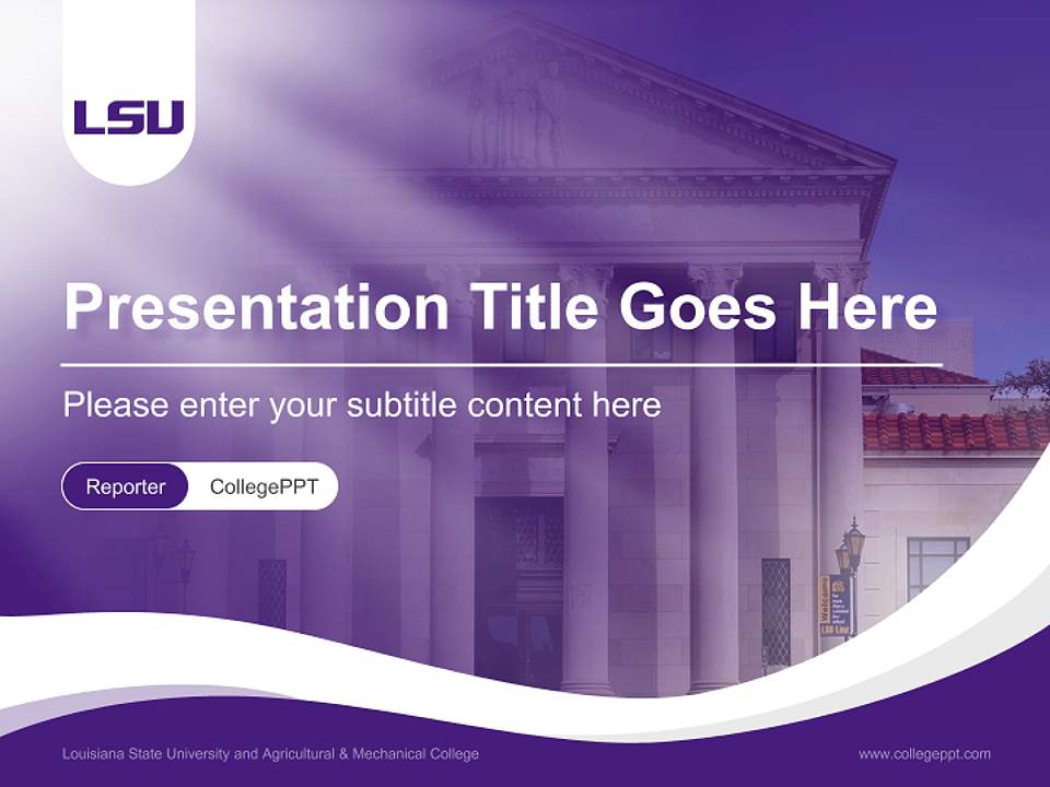 Louisiana State University and Agricultural & Mechanical College Lecture Sharing and Networking Event PPT Template4:3 ratio PPT effect preview image4