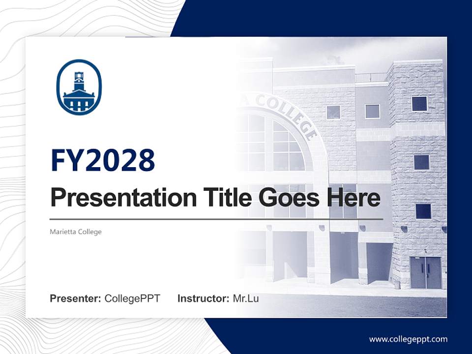 Marietta College Academic Presentation/Research Findings Report PPT Template4:3 ratio PPT effect preview image5