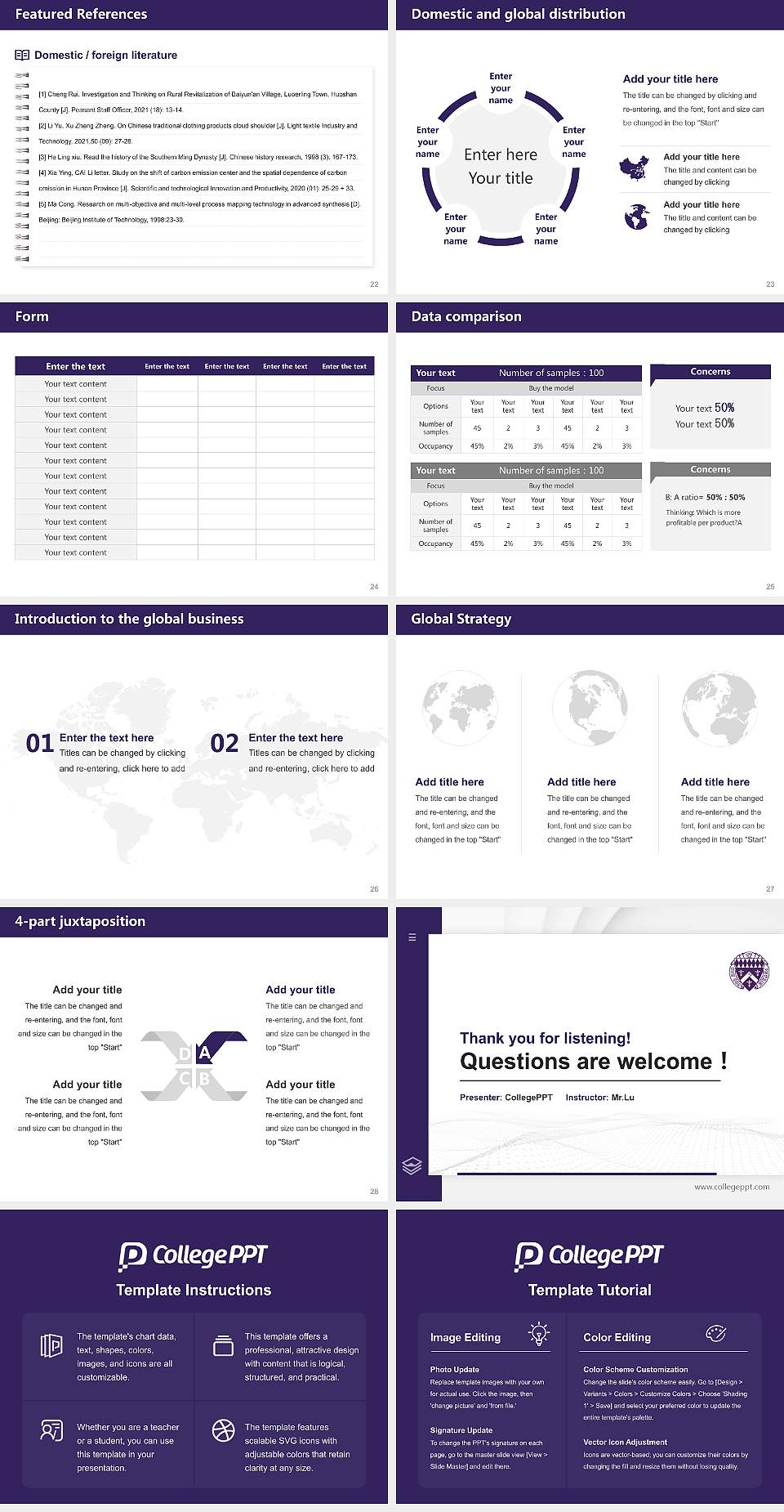 Loras College Thesis Proposal/Graduation Defense PPT Template4:3 ratio PPT effect preview image4