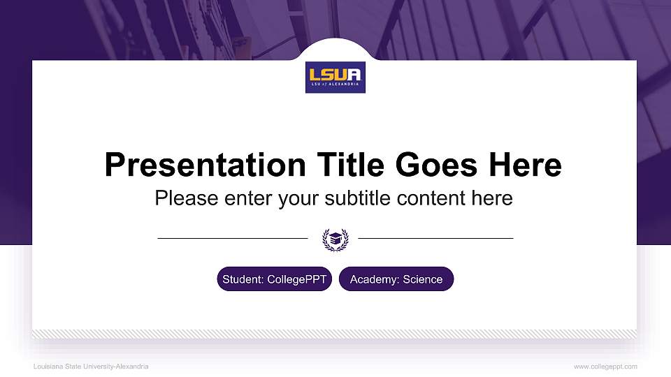 Louisiana State University-Alexandria National Scholarship Defense PPT Template16:9 ratio PPT effect preview image