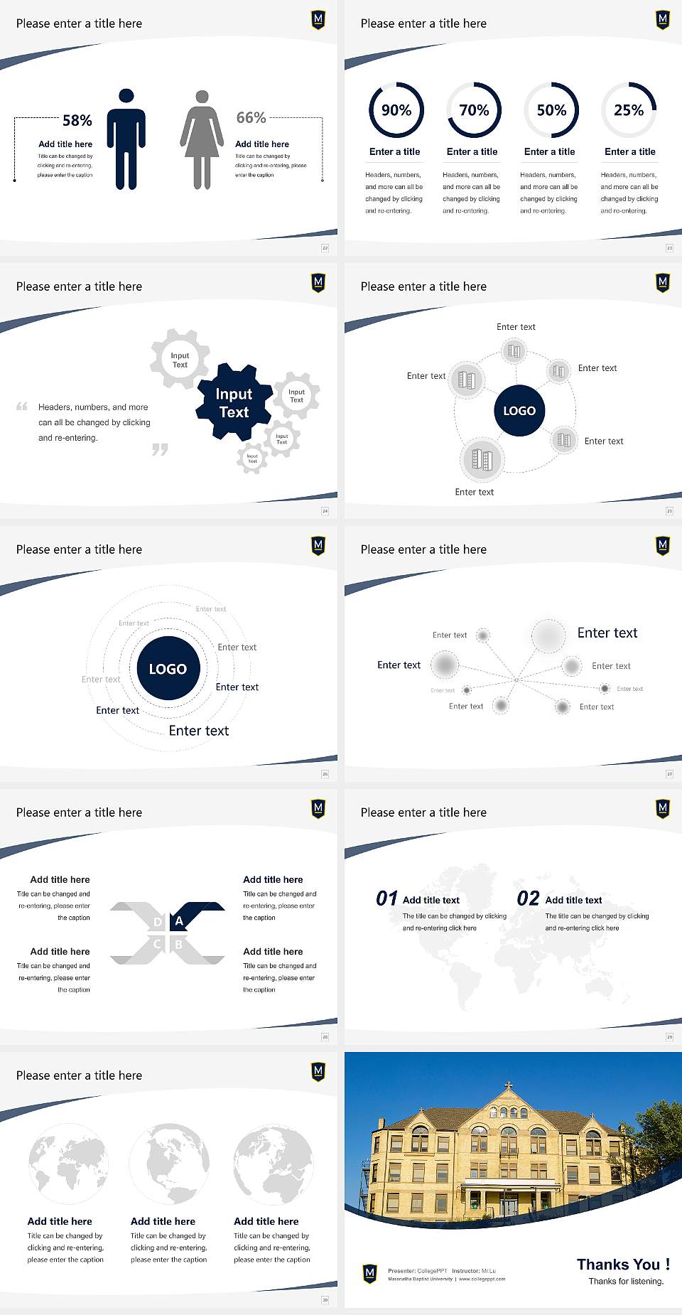 Maranatha Baptist University Course/Courseware Creation PPT Template4:3 ratio PPT effect preview image4