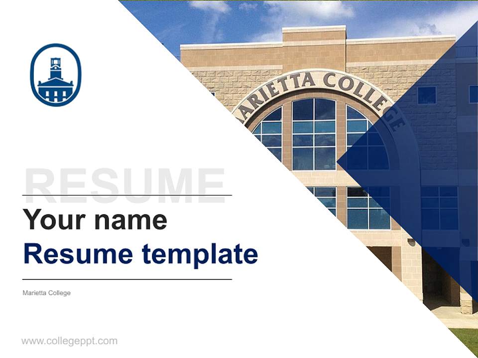 Marietta College Resume PPT Template4:3 ratio PPT effect preview image5
