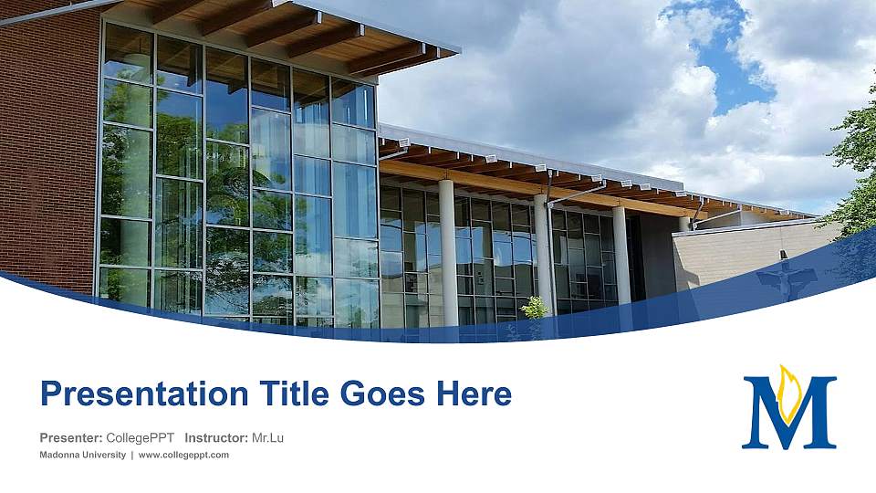 Madonna University Course/Courseware Creation PPT Template16:9 ratio PPT effect preview image