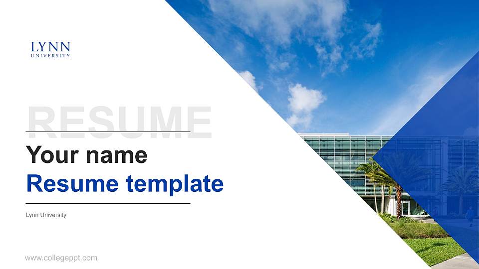 Lynn University Resume PPT Template16:9 ratio PPT effect preview image