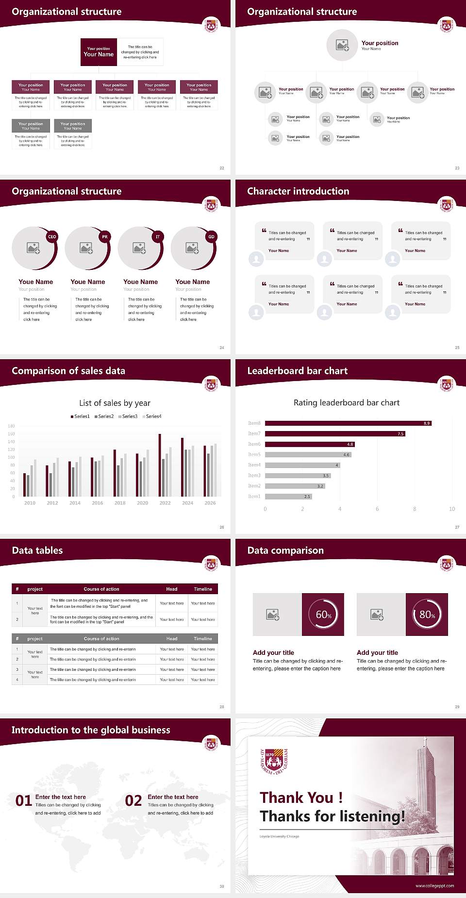 Loyola University Chicago Academic Presentation/Research Findings Report PPT Template4:3 ratio PPT effect preview image4