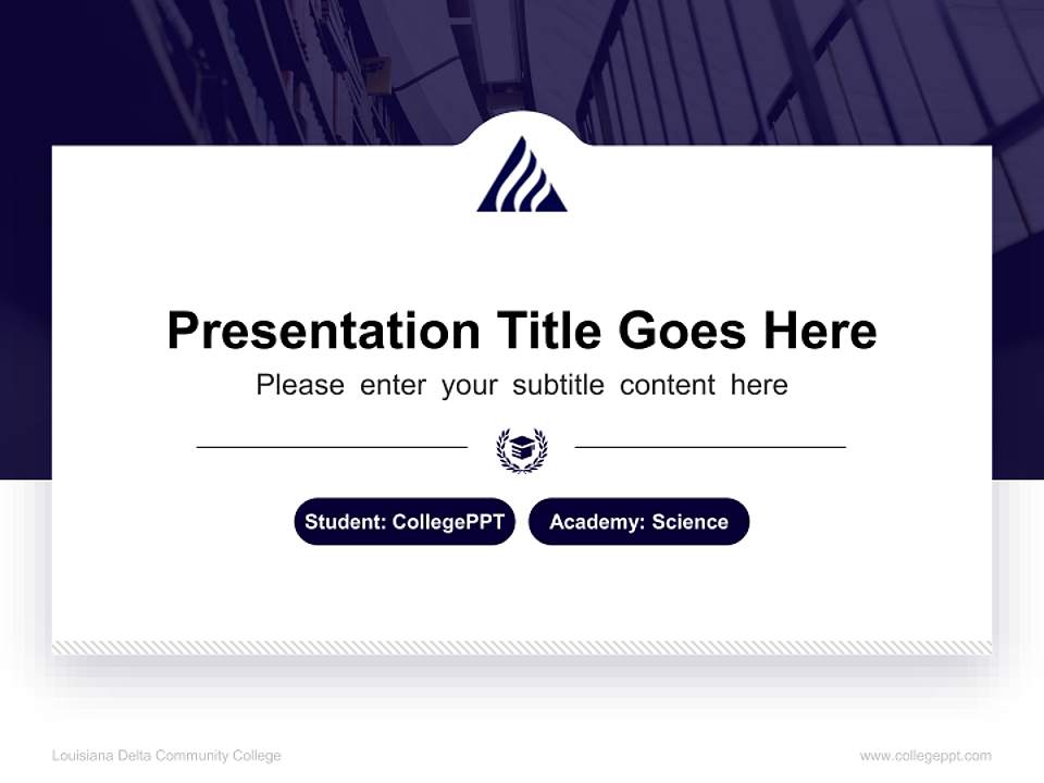 Louisiana Delta Community College National Scholarship Defense PPT Template4:3 ratio PPT effect preview image4