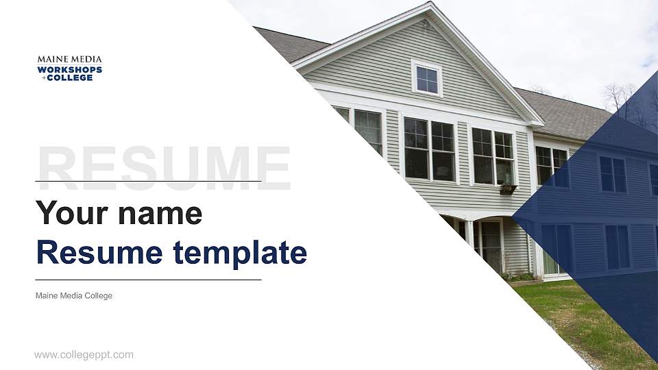 Maine Media College Resume PPT Template16:9 ratio PPT effect preview image