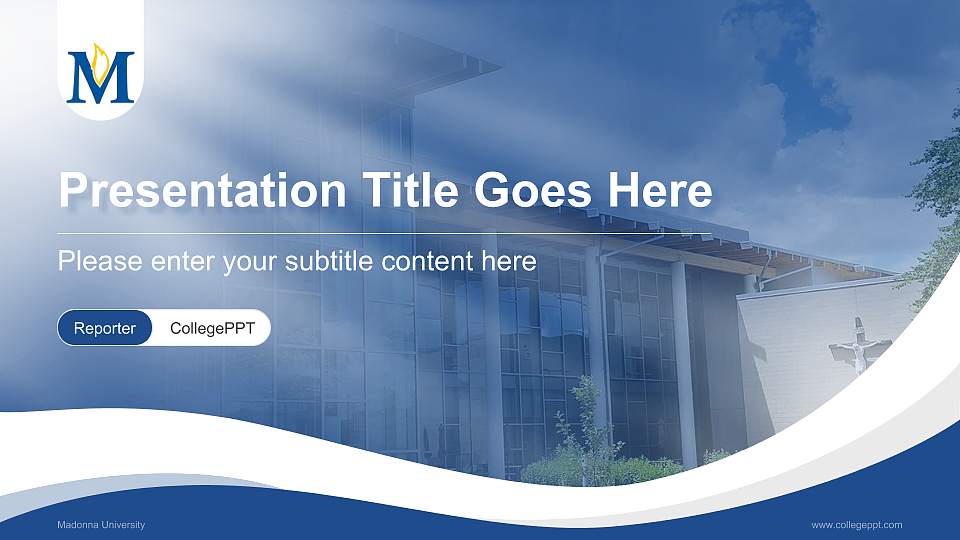 Madonna University Lecture Sharing and Networking Event PPT Template16:9 ratio PPT effect preview image