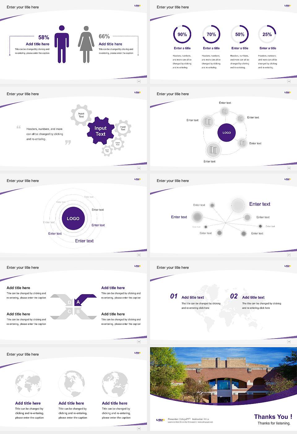 Louisiana State University-Shreveport Course/Courseware Creation PPT Template16:9 ratio PPT effect preview image4