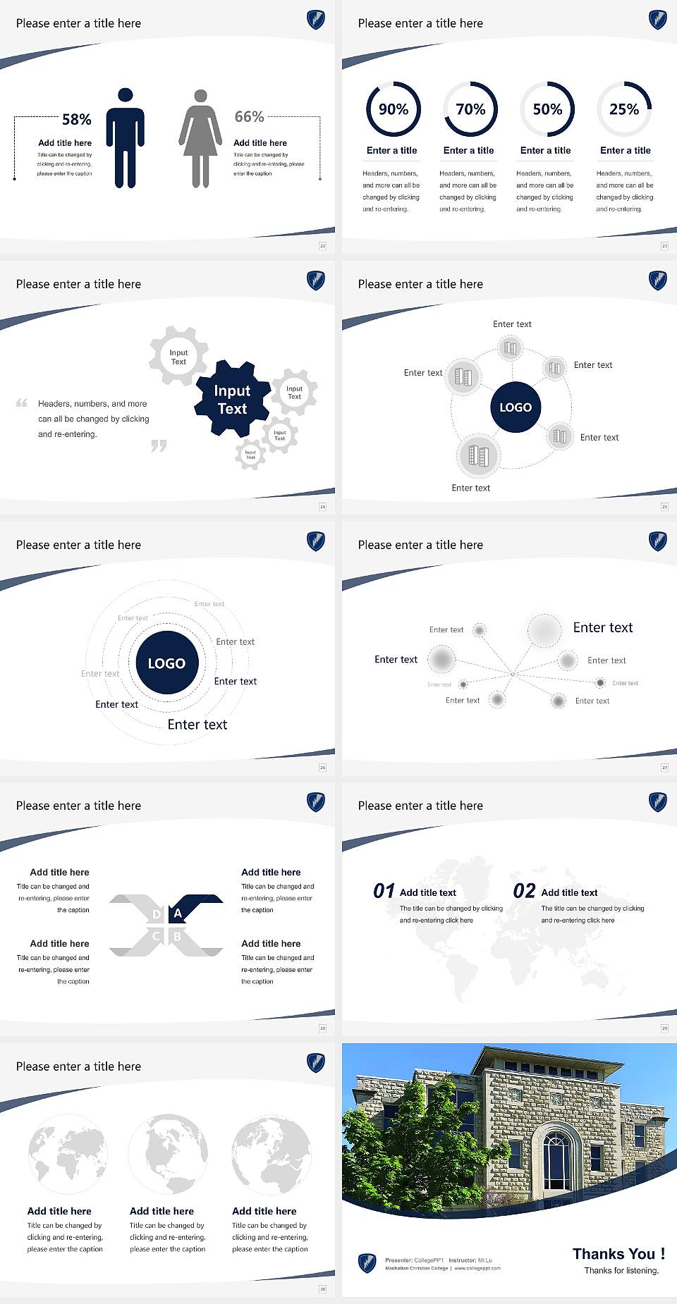 Manhattan Christian College Course/Courseware Creation PPT Template4:3 ratio PPT effect preview image4