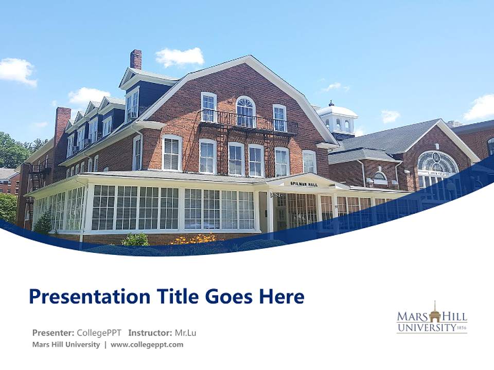 Mars Hill University Course/Courseware Creation PPT Template4:3 ratio PPT effect preview image5