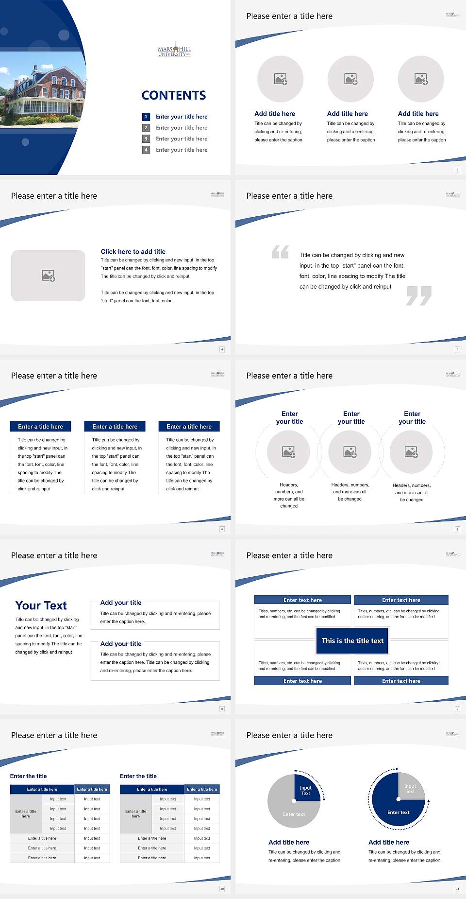 Mars Hill University Course/Courseware Creation PPT Template4:3 ratio PPT effect preview image2