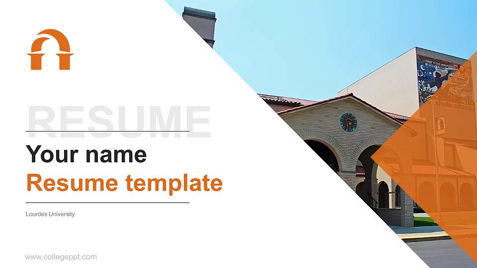Lourdes University Resume PPT Template16:9 ratio PPT effect preview image