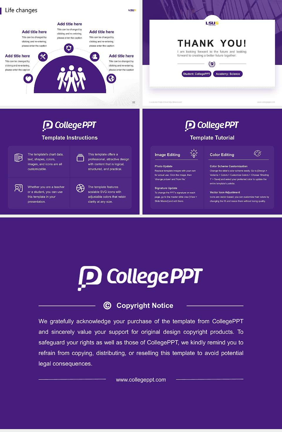 Louisiana State University-Shreveport National Scholarship Defense PPT Template4:3 ratio PPT effect preview image4