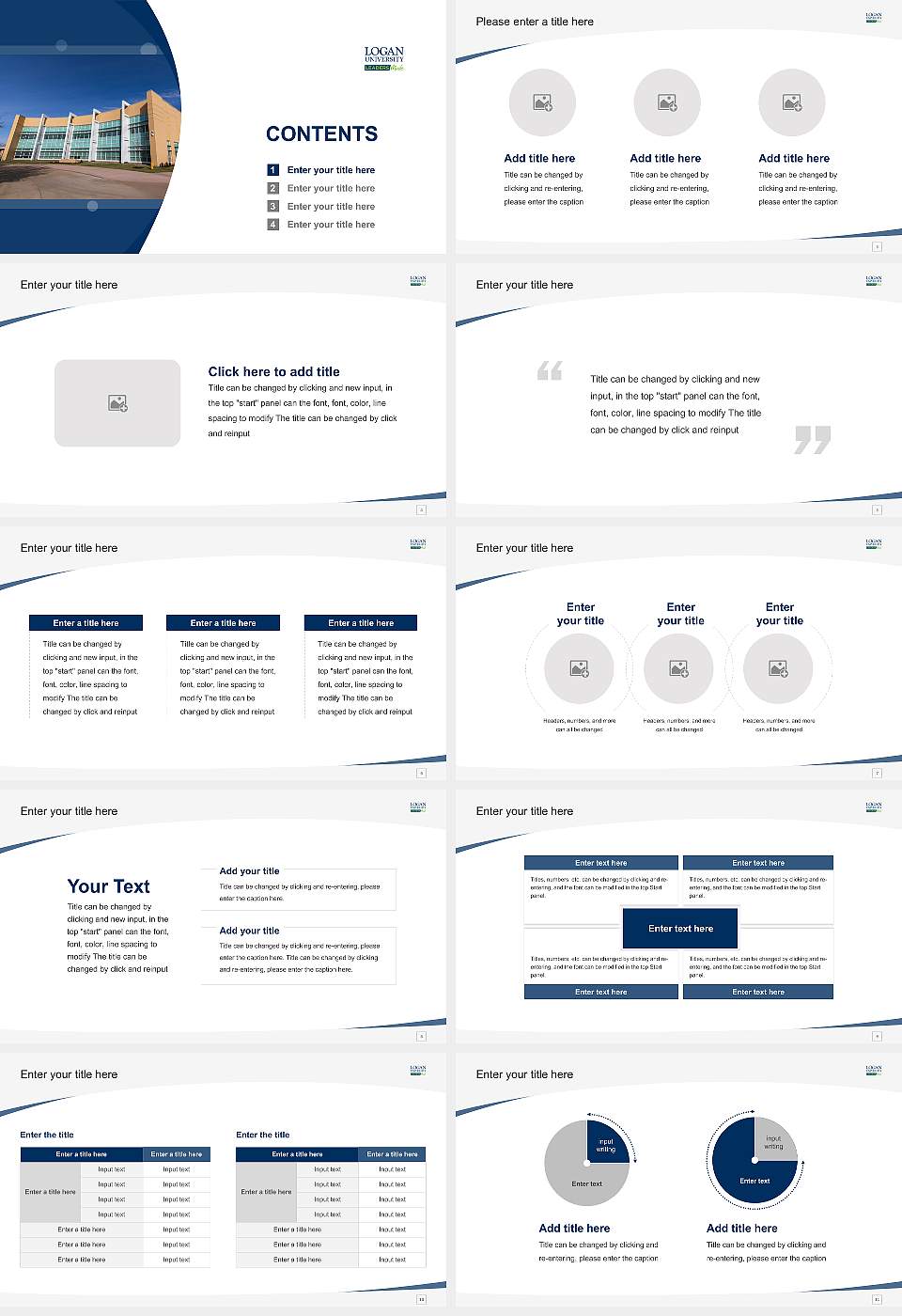 Logan University Course/Courseware Creation PPT Template16:9 ratio PPT effect preview image2