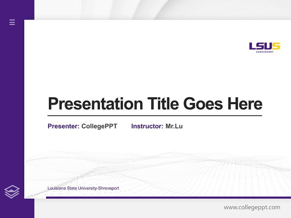 Louisiana State University-Shreveport Thesis Proposal/Graduation Defense PPT Template4:3 ratio PPT effect preview image5
