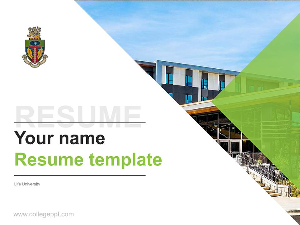 Life University Resume PPT Template4:3 ratio PPT effect preview image5